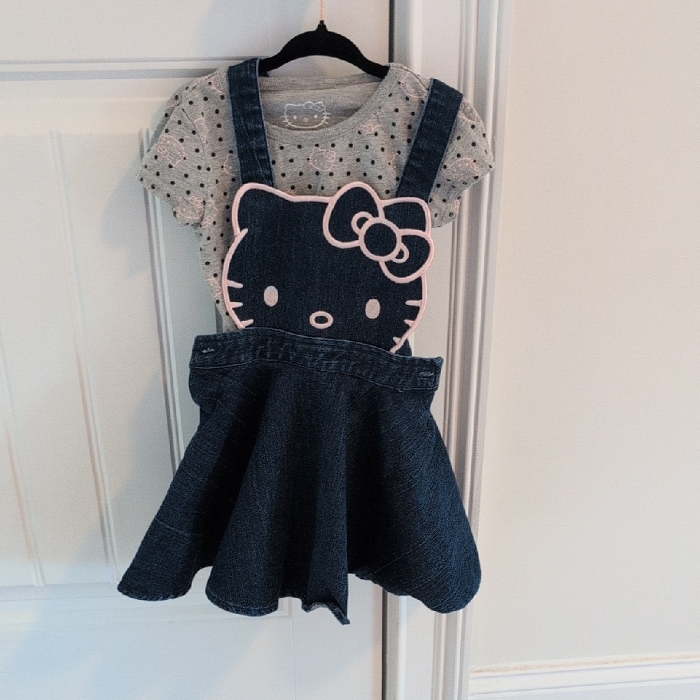 Hello Kitty Denim Dress with Gray and Pink Accents